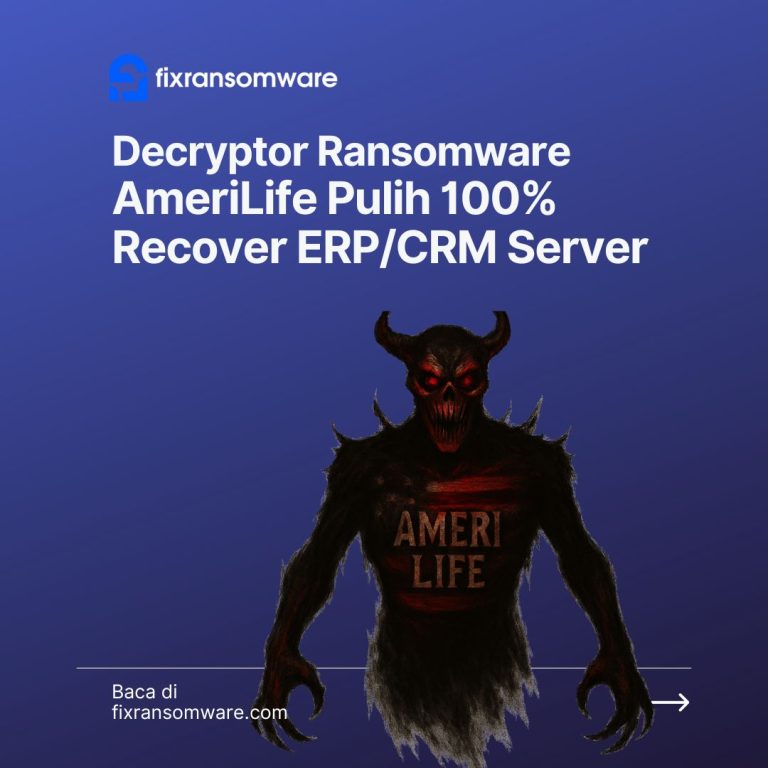 Decryptor Ransomware .Amerilife Encryption on ERP CRM Server Works 100%