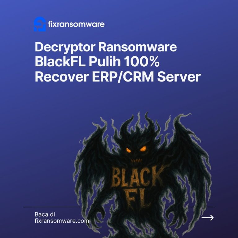 Decryptor Ransomware .BlackFL Encryption on ERP CRM Server