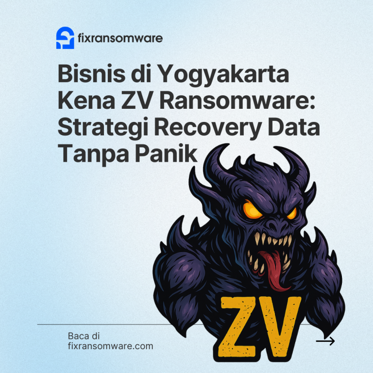 Bisnis di Yogyakarta Kena ZV Ransomware: Strategi Recovery Data Tanpa Panik
