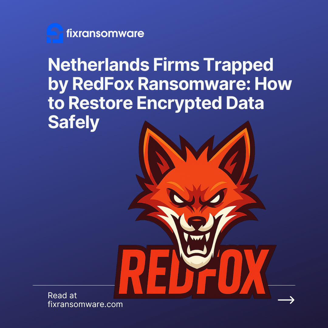 Netherlands Firms Trapped by RedFox Ransomware: How to Restore Encrypted Data Safely