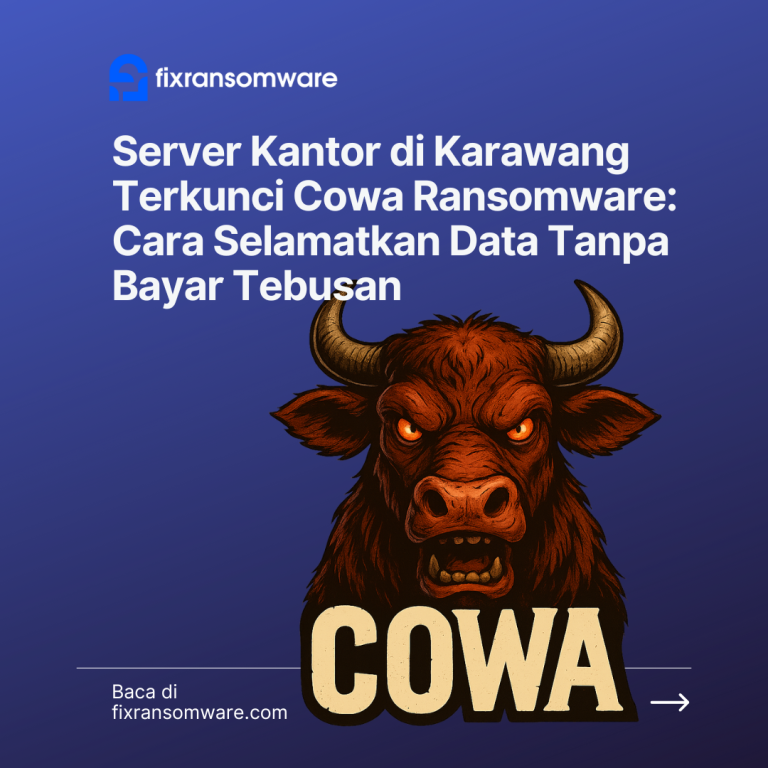 Server Kantor di Karawang Terkunci Cowa Ransomware: Cara Selamatkan Data Tanpa Bayar Tebusan