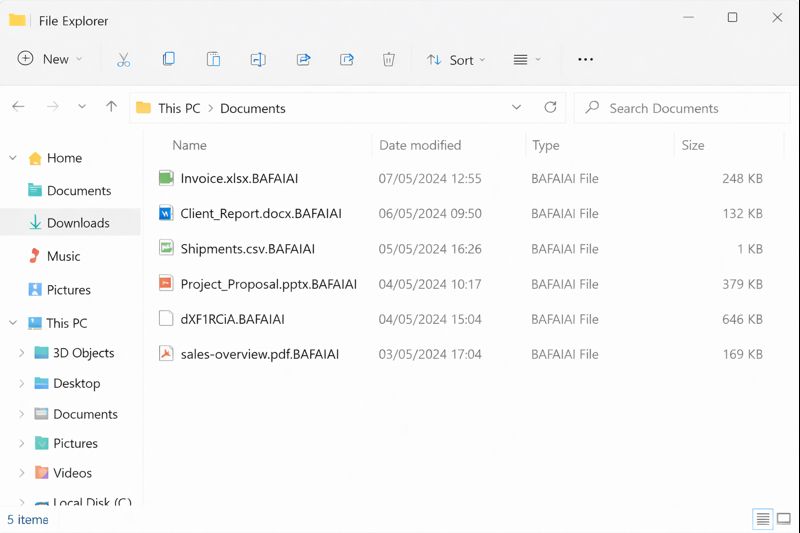 .BAFAIAI Ransomware ကုဒ်ဝှက်ခြင်းဝန်ဆောင်မှု မြန်မာစာ။