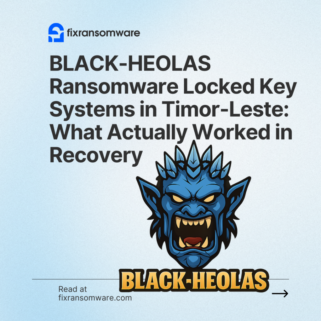Serviço de descriptografia do BLACK-HEOLAS ransomware [.hels] Timor-Leste.