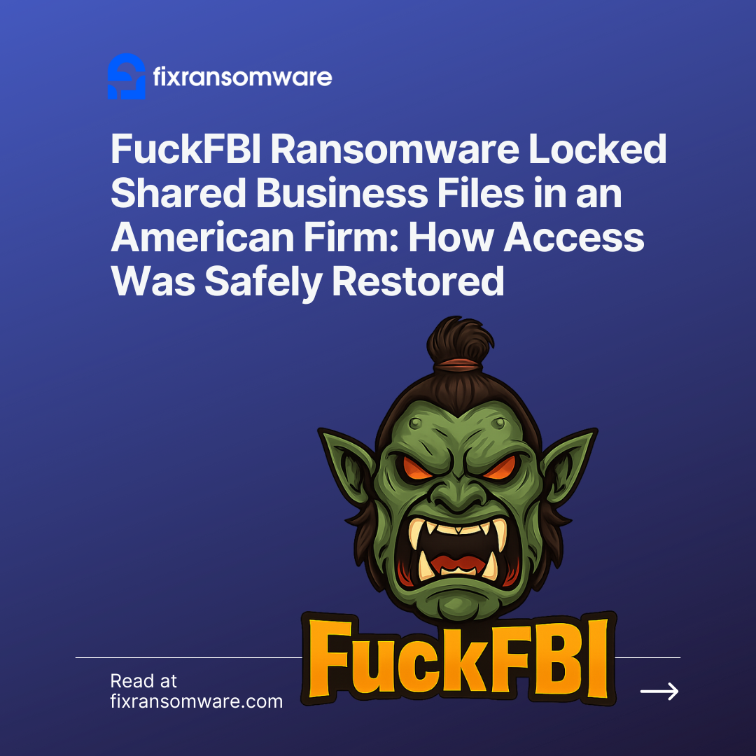 FuckFBI Ransomware Locked Shared Business Files in an American Firm: How Access Was Safely Restored