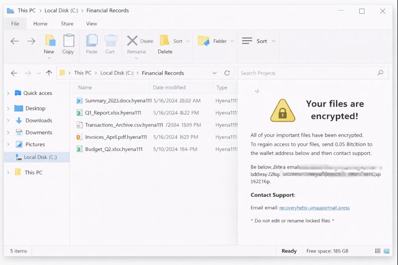 บริการถอดรหัส Hyena Ransomware (.hyena111) ในกรุงเทพฯ ประเทศไทย