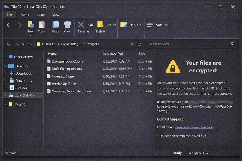 မြန်မာနိုင်ငံ နေပြည်တော်တွင် .Clone ransomware ဖော်ပြချက် ဝန်ဆောင်မှု။