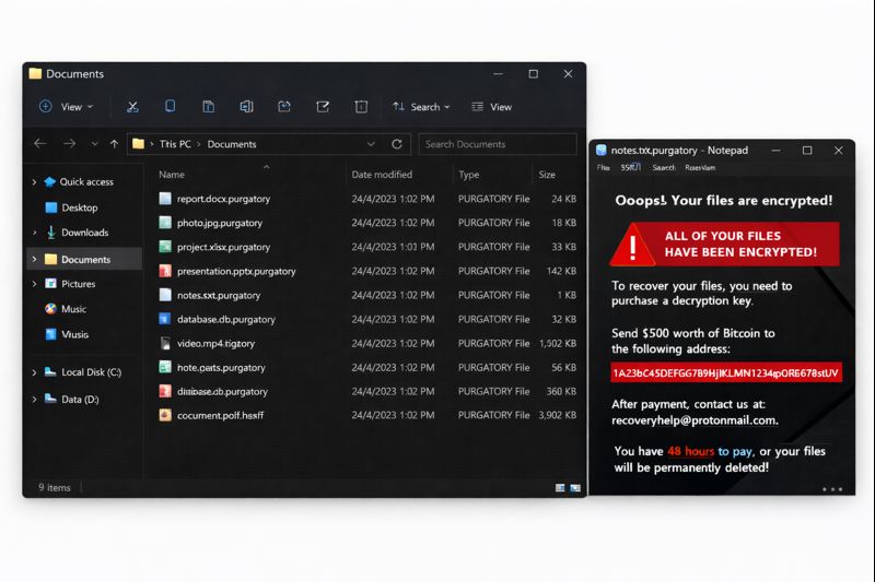 សេវាឌិគ្រីប .purgatory ransomware នៅភ្នំពេញ ប្រទេសកម្ពុជា។