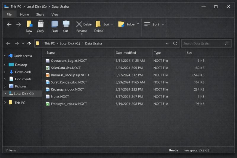 Jasa decrypt .NOCT Ransomware di Bengkulu.