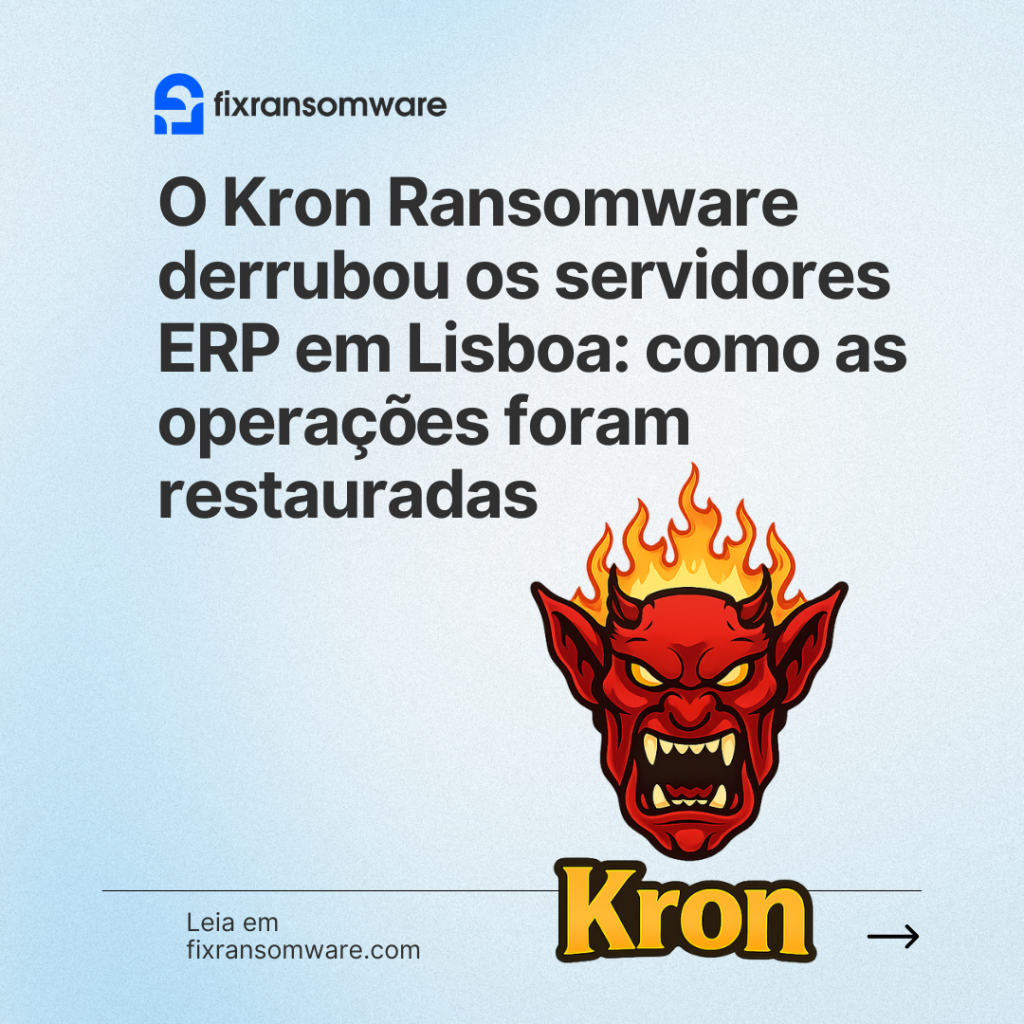 Serviço de descriptografia do .Kron Ransomware em português.
