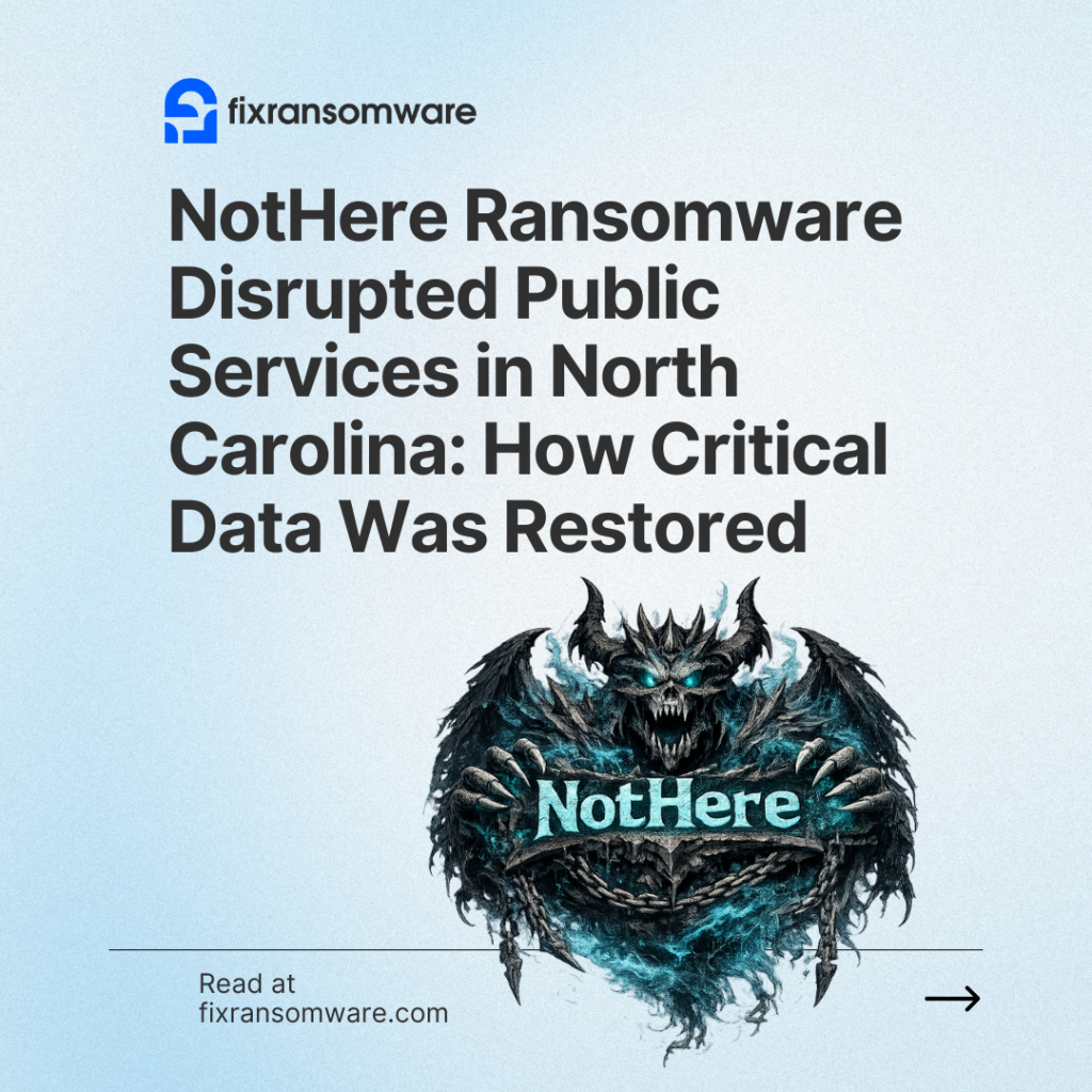 NotHere (.NotHr) Ransomware decryption service in North Carolina.